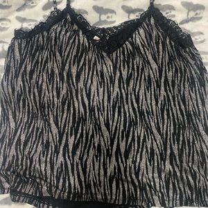 Sparkly striped sleeveless shirt